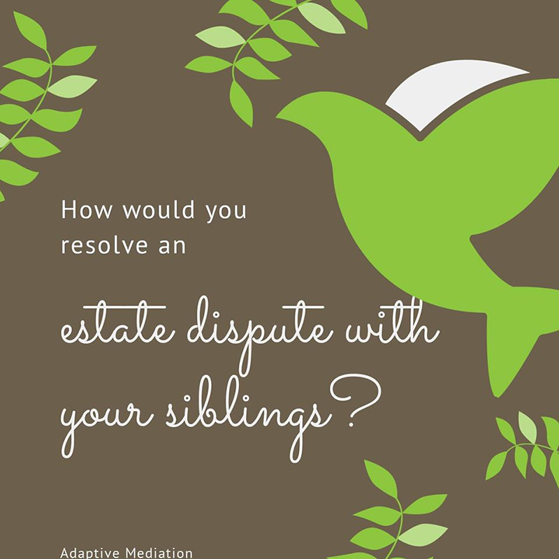 How would you resolve an estate dispute with your siblings?